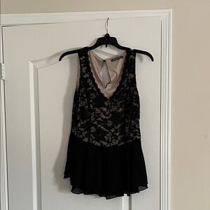 Suzy Shier Black Lace Top with Cream Lining